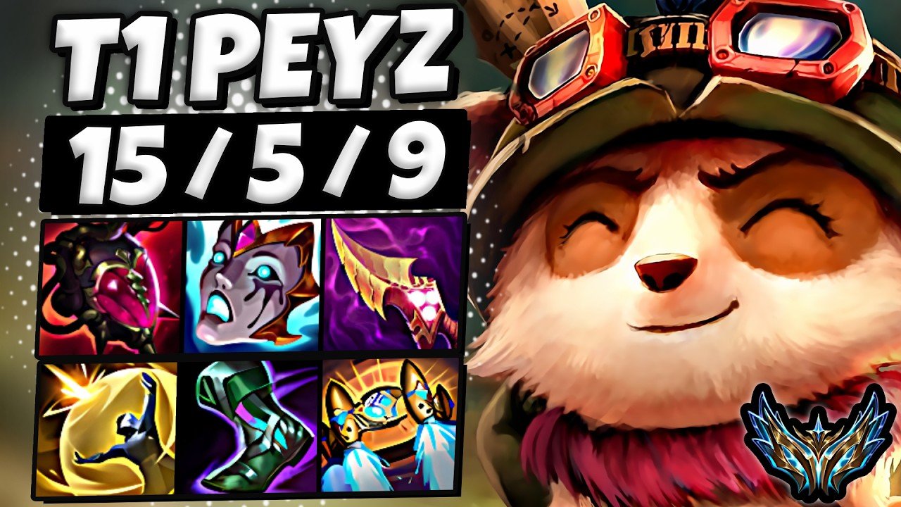 T1 Peyz Teemo vs Yunara [ ADC ] Korea Challenger 2462 LP | Patch 26.7