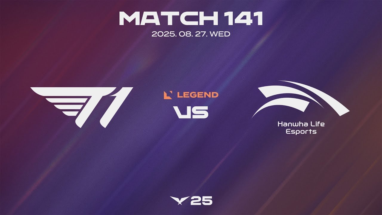 T1 vs HLE | Match 141 Highlights | 08.27 | 2025 LCK